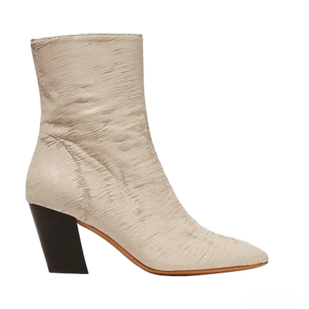 Iro Paris Rosaro Grey Textured Leather Pointed Toe Ankle Booties 38 NIB NEW $638